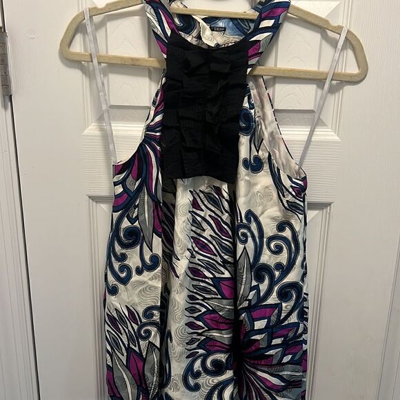 Sake 5th Ave Halter Silk Tank - Nice White Purple Tank Top - Size Small - Picture 2 of 6